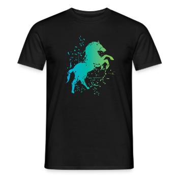 Horse illustration explosion art icon icon - Men's T-Shirt - black - Front - AI Model Male 178 light (178cm)