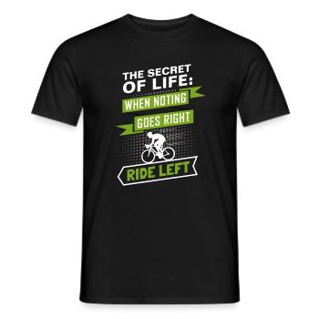 Ride Left Bicycle Saying Cycling Gift - Men's T-Shirt - black - Front - AI Model Male 178 light (178cm)