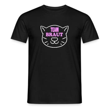 Team Braut Katze Motiv - Männer T-Shirt - Schwarz - Vorne - AI Model Male 178 light (178cm)