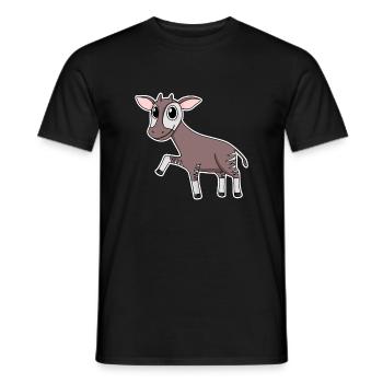Okapi forest giraffe motif - Men's T-Shirt - black - Front - AI Model Male 178 light (178cm)