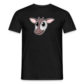 Okapi Forest Giraffe Head Motif Animal - Men's T-Shirt - black - Front - AI Model Male 178 light (178cm)