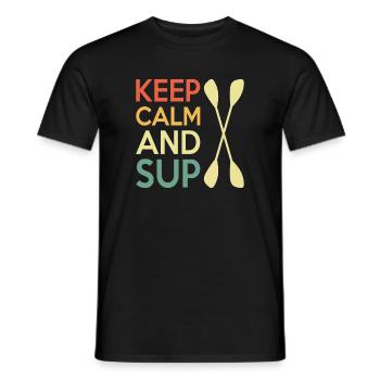 Casual Paddleboard Quote Design - Men's T-Shirt - black - Front - AI Model Male 178 light (178cm)
