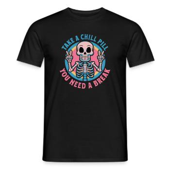 Squelette de la pilule du calme, - T-shirt homme - noir - Devant - AI Model Male 178 light (178cm)