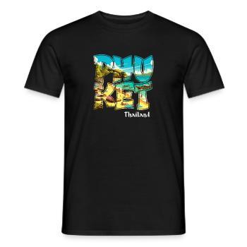 Phuket Thailand beach vacation design - Men's T-Shirt - black - Front - AI Model Male 178 light (178cm)