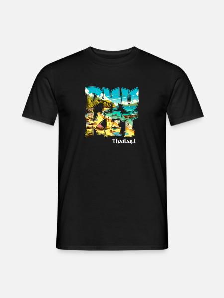 Phuket Thailand Strand Urlaub Design - Männer T-Shirt - Schwarz