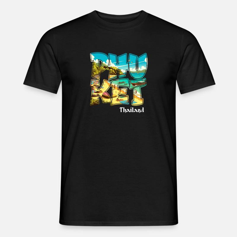 Phuket Thailand Strand Urlaub Design - Männer T-Shirt - Schwarz