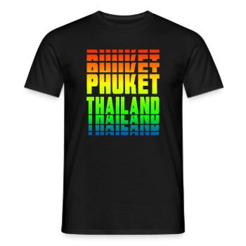 Phuket Thailand rainbow design - Men's T-Shirt - black - Front - AI Model Male 178 light (178cm)