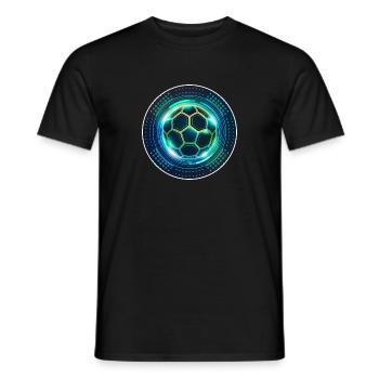 Neon Fußball Tech Emblem - Männer T-Shirt - Schwarz - Vorne - AI Model Male 178 light (178cm)