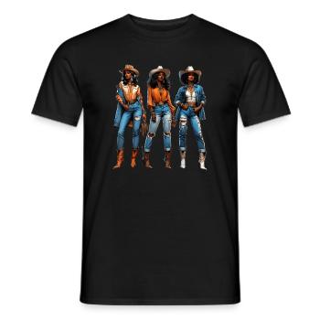 Black girl Western Rodeo Juneteenth Texas - Men's T-Shirt - black - Front - AI Model Male 178 light (178cm)
