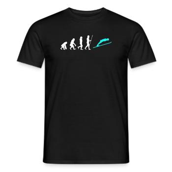 Ski Sports d’hiver Évolution Skieurs Hiver - T-shirt homme - noir - Devant - AI Model Male 178 light (178cm)
