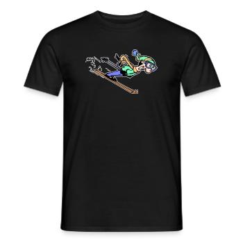 Schnee Winter Wintersport Skifahrer Schifahren - Männer T-Shirt - Schwarz - Vorne - AI Model Male 178 light (178cm)