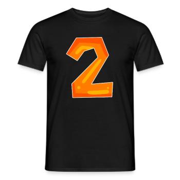 Zwei - 2 - Nummer Zahl - Männer T-Shirt - Schwarz - Vorne - AI Model Male 178 light (178cm)