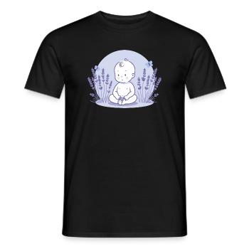 Baby in lavender - Men's T-Shirt - black - Front - AI Model Male 178 light (178cm)
