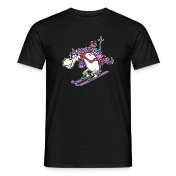 Eishockey Wintersport Schifahren Winter Skifahrer - Männer T-Shirt - Schwarz - Vorne - AI Model Male 178 light (178cm)