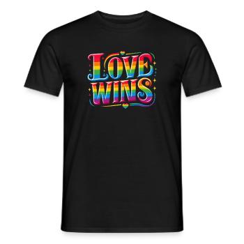 LIEBE GEWINNT: Feiere Stolz und Einheit - Männer T-Shirt - Schwarz - Vorne - AI Model Male 178 light (178cm)