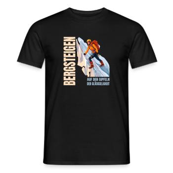 Auf den Gipfeld der Glückseligkeit - Männer T-Shirt - Schwarz - Vorne - AI Model Male 178 light (178cm)