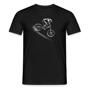 MTB Downhill Aktion – dynamisches Biker Design - Männer T-Shirt - Schwarz - Vorne - AI Model Male 178 light (178cm)