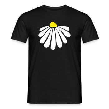 flower energy margarite blossom summer nature - Men's T-Shirt - black - Front - AI Model Male 178 light (178cm)