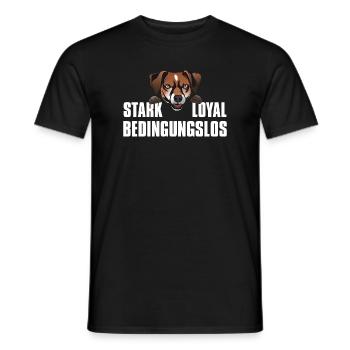 Jack Russell Strong - Loyal - Inconditionnel - T-shirt homme - noir - Devant - AI Model Male 178 light (178cm)