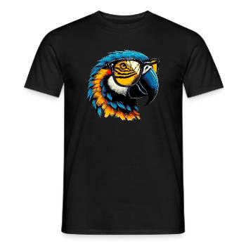 Papagei mit Brille - Männer T-Shirt - Schwarz - Vorne - AI Model Male 178 light (178cm)