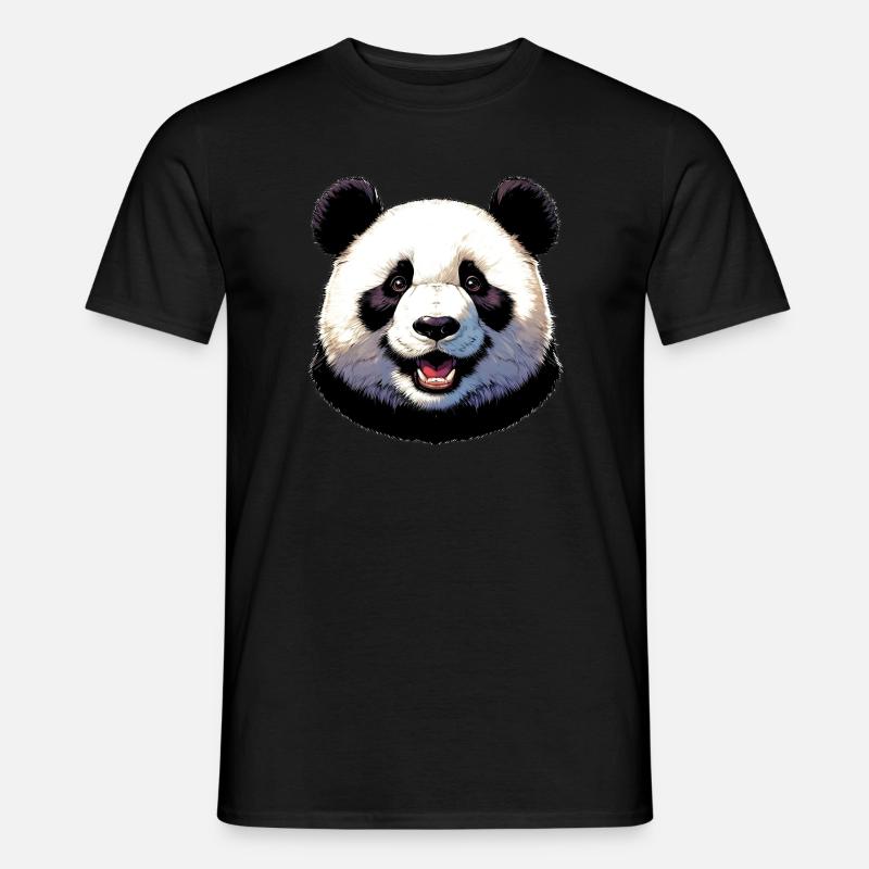 Panda - Männer T-Shirt - Schwarz