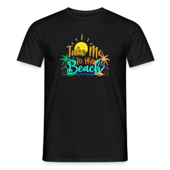 Sunset Beach Vacation Graphic - Men's T-Shirt - black - Front - AI Model Male 178 light (178cm)