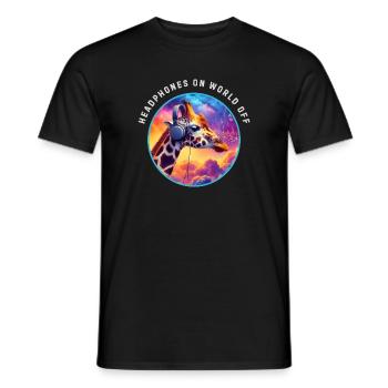 Casque sur le monde éteint - T-shirt homme - noir - Devant - AI Model Male 178 light (178cm)