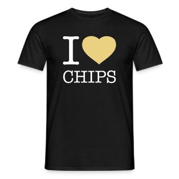 I LOVE CHIPS - Men's T-Shirt - black - Front - AI Model Male 178 light (178cm)