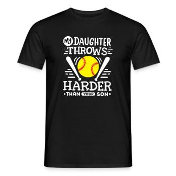 Softball Mama Papa - Männer T-Shirt - Schwarz - Vorne - AI Model Male 178 light (178cm)