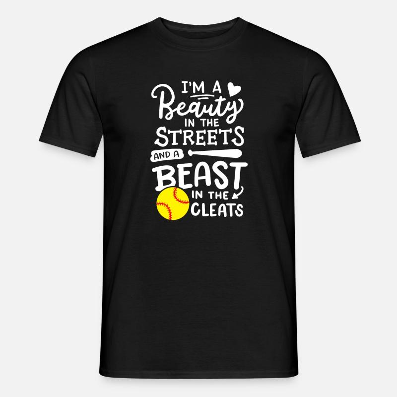Softball Softball-Spieler - Männer T-Shirt - Schwarz