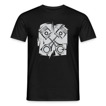 v8 moteur à pistons icône illustration d’art logo - T-shirt homme - noir - Devant - AI Model Male 178 light (178cm)