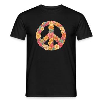 Fleure love and peace - Men's T-Shirt - black - Front - AI Model Male 178 light (178cm)