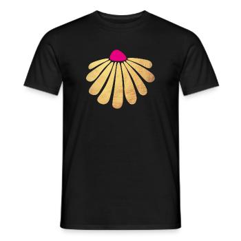 Gold Blume Yoga Deko Pink Frühling - Männer T-Shirt - Schwarz - Vorne - AI Model Male 178 light (178cm)