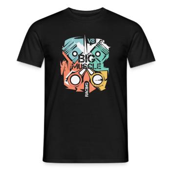 Logo rétro V8 Musclecar Moteur Vintage Moteur Piston Logo - T-shirt homme - noir - Devant - AI Model Male 178 light (178cm)