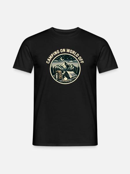 Camping on world off - Men's T-Shirt - black