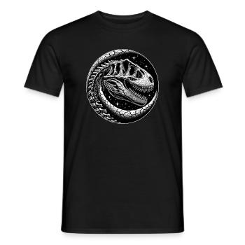 Black and white dinosaur skeleton for dinosaur fans - Men's T-Shirt - black - Front - AI Model Male 178 light (178cm)