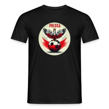 Polish football - Men's T-Shirt - black - Front - AI Model Male 178 light (178cm)