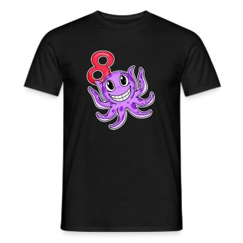 Motif 8e anniversaire Octopus - Huit ans - T-shirt homme - noir - Devant - AI Model Male 178 light (178cm)