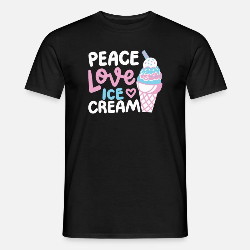 Eiscreme Eisliebhaber - Männer T-Shirt - Schwarz