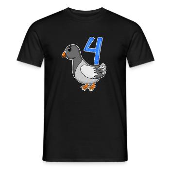 4th Birthday Motif Dove - Four Years Old - Men's T-Shirt - black - Front - AI Model Male 178 light (178cm)