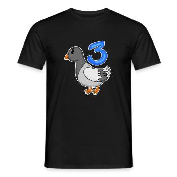 Motif 3ème anniversaire Colombe - Trois ans - T-shirt homme - noir - Devant - AI Model Male 178 light (178cm)