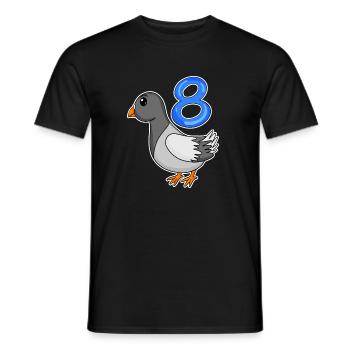 Motif 8ème Anniversaire Colombe - Huit ans - T-shirt homme - noir - Devant - AI Model Male 178 light (178cm)