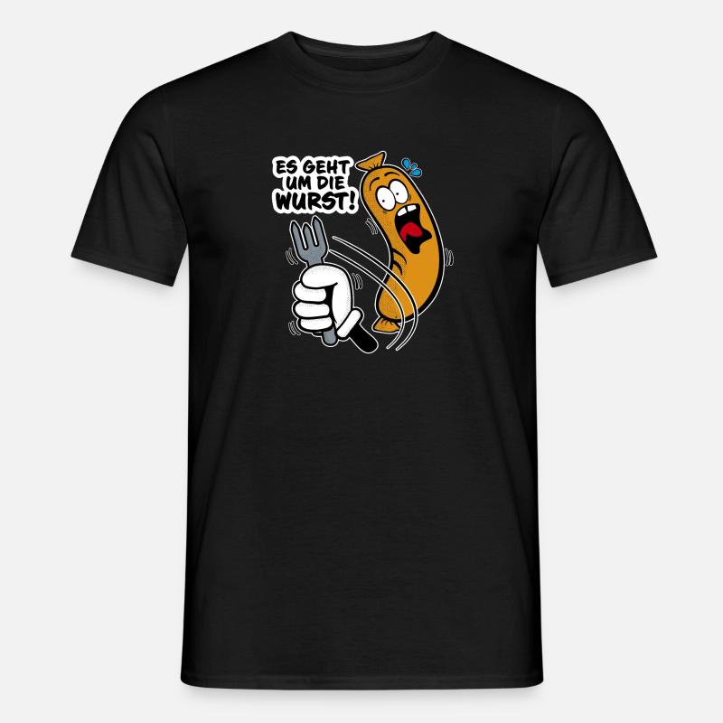 Es geht um die Wurst - Männer T-Shirt - Schwarz