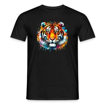 Tigre - T-shirt homme - noir - Devant - AI Model Male 178 light (178cm)