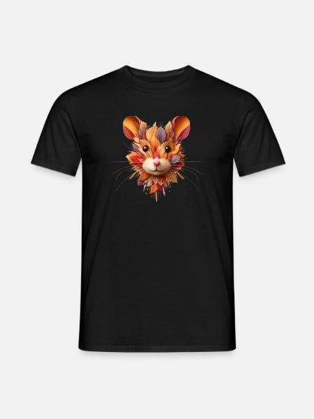 Feldhamster,gestaltet aus verschiedenen Blättern - Männer T-Shirt - Schwarz