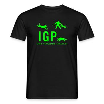 IGP Hundesport - Gruen - Männer T-Shirt - Schwarz - Vorne - AI Model Male 178 light (178cm)