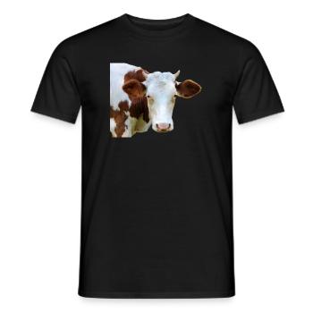 lustige Kuh Kuhkopf Geschenk Bauern Landwirte - Männer T-Shirt - Schwarz - Vorne - AI Model Male 178 light (178cm)