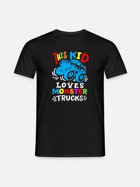 Monstertrucks für Kinder - Männer T-Shirt - Schwarz
