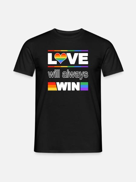 Love Wins Pride Heart - Men's T-Shirt - black