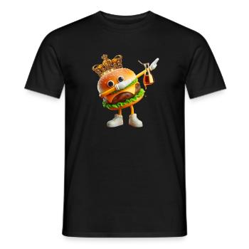 Royal Burger King : Héros couronné - T-shirt homme - noir - Devant - AI Model Male 178 light (178cm)